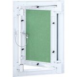 Panneau d'accès vert et argent 25 x 35 cm aluminium et plâtre