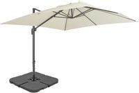 vidaXL Parasol met draagbare voet zandkleurig