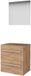 Basic-Line Ultimate 46 Badkamermeubelset - 60 x 46 cm - Met Grepen - 2 Lades - Wastafelblad - Spiegel met Indirecte LED Verlichting - Whisky Oak