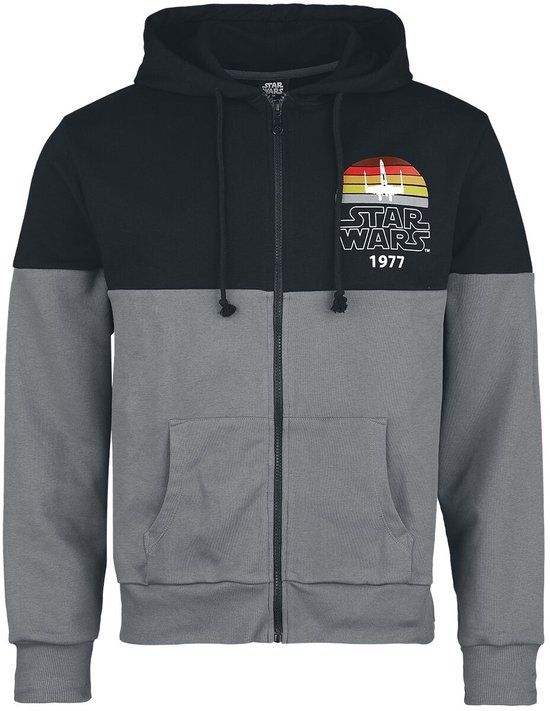 Star Wars X-Wing - 1977 Heren Vest met capuchon - grijs/zwart - M