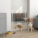 Yumi Baby Dan Barrière d'escalier/de porte avec chatière, sans perçage, 75-85 cm, acier, pour chiens, escaliers, porte, blanche