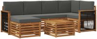 vidaXL - Buiten - bank - set - 6 - st - Natuurlijk - en - Antraciet
