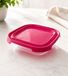 Tontarelli Boîte de rangement, capacité 0,5 litre, avec couvercle, 15 x 15 x 3 cm, Transparent/Rose