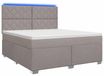 vidaXL Lit boxspring avec matelas Taupe 180 x 200 cm Tissu