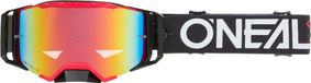 ONeal B-33 Hexa, lunettes miroirs, Noir/Rouge Rouge Réfléchissant, Taille unique