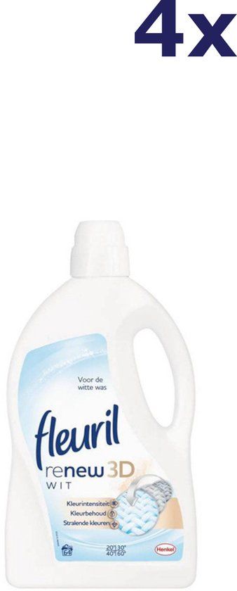 Fleuril Aanbieding: Fleuril Renew 3D vloeibaar wasmiddel Puur Wit 4,2 liter (4 flessen)