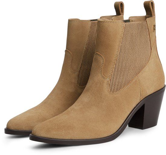 Tommy Hilfiger Western suède enkellaarzen - beige