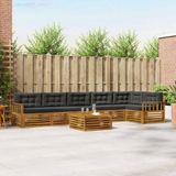 vidaXL Buiten bankenset 7-delig Natuurlijk en Antraciet