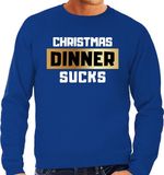 Bellatio Decorations Shoppartners Bv Foute Kersttrui / sweater - Christmas dinner sucks - kerstdiner - blauw voor heren - kerstkleding / kerst outfit XXL