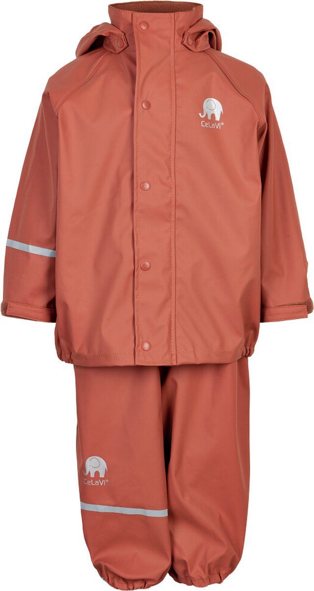 CELAVI - Basic regenpak voor kinderen - Redwood - maat 70 (6 Months) - Polyester