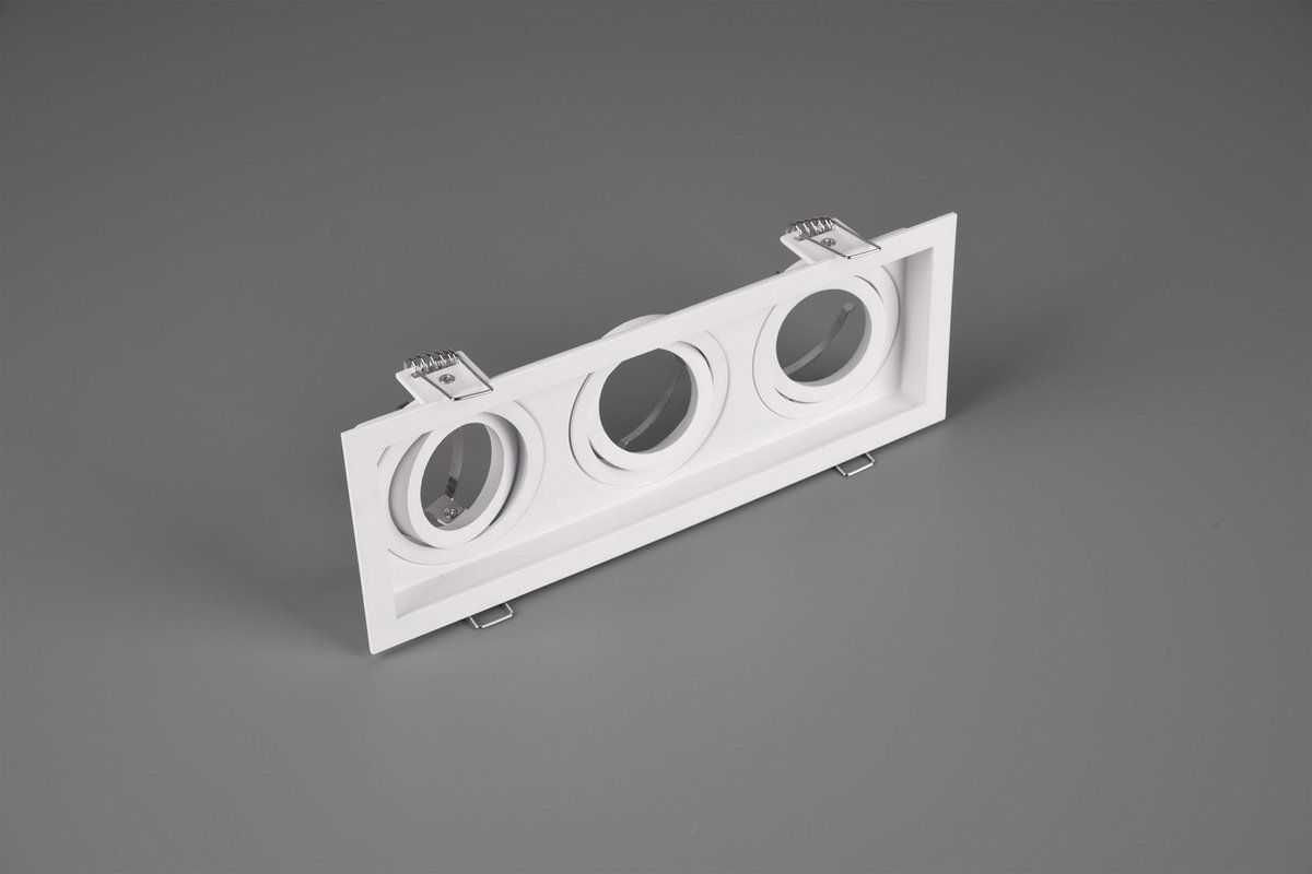 TRIO LEUCHTEN - Spot Armatuur GU10 - Inbouw Rechthoek - 3-lichts - Wit - Aluminium - Kantelbaar