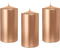 Trend Candles Bougie cylindrique/bougie tronc - 12x - or rose - 6 x 12 cm - 40 heures de combustion - bougies horeca