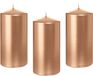 Trend Candles Bougie cylindrique/bougie tronc - 12x - or rose - 6 x 12 cm - 40 heures de combustion - bougies horeca