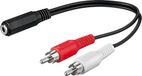 Goobay Tulp (m) - 3,5mm Jack (v) stereo audio adapter kabel - 0,20 meter