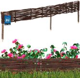 KOTARBAU® Bloembedrand, Wilgenhouten Hek, Beeteinfassing, 120 x 10 cm, Bruin