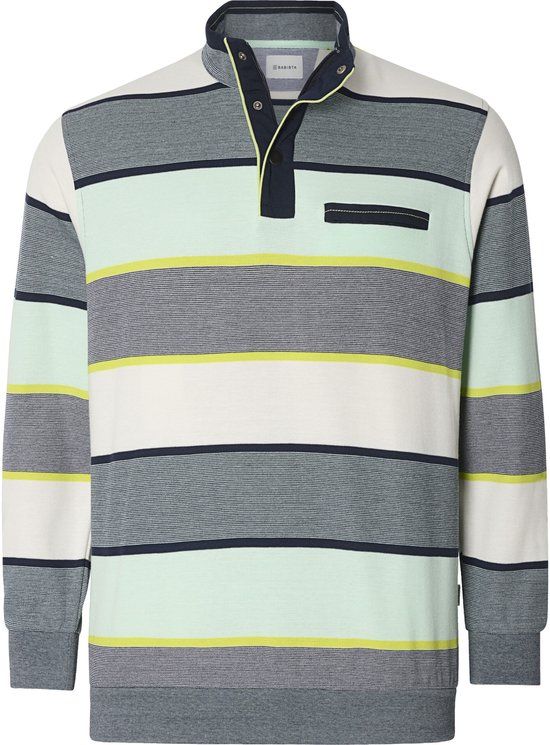 Babista Heren Sweatshirt - Katoen - Regular Fit - Gestreepte Patroon - Petrol - Maat 56/58
