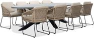 BUITEN living Stockholm/Tulum Sahara Dust dining tuinset 9-delig | betonlook + touw | 280cm ovaal | 8 personen