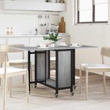 Prolenta Maison Exclusive Table pliante de salle à manger, modèle exclusif, sur roulettes, dimensions : 130 x 80 x 76,5 cm, structure en acier, plateau en bois composite