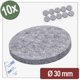 Quadrios 26SA105 Patins en feutre auto-adhésifs, Rond Gris (Ø x h) 30 mm x 4 mm 10 pièce(s) Package