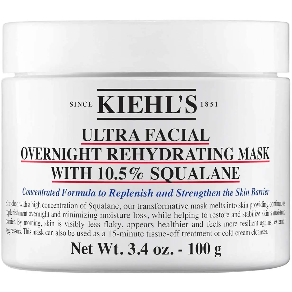 Kiehl's Ultra Facial Overnight Rehydrating Mask with 10.5% Squalane 1