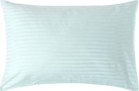 Homescapes Satijn Streep Katoen Kussensloop 50x75 cm – Aquablauw – 100% Egyptisch Katoen – Draaddichtheid 330
