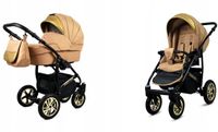 BabyLux® GOLDLUX Kinderwagen 2in1 - SAND PEARL BLACK FRAME