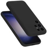 Cadorabo Liquid Silicone Hoesje compatibel met Samsung Galaxy S23 ULTRA, Siliconen Case voor Galaxy S23 ULTRA- Cover, Full Body, krasvast en stootvast dunne TPU beschermhoes - LIQUID ZWART
