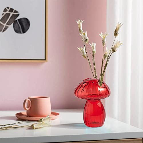 VICASKY Glazen vaas paddestoelvormige bloemenvazen plant terrarium voor hydrocultuur plant woondecoratie tafel middenstuk voor kantoor woonkamer bruiloft