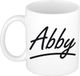 Bellatio Decorations Abby Naam koffiemok - beker - met sierlijke letters - wit