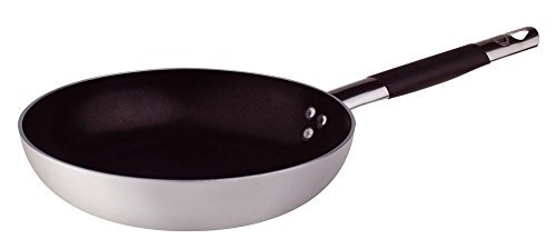 Pentole Agnelli Agnelli Low Platinum Flared Frying Pan, Aluminium, Dikte 3 mm, met buisvormige handgreep in Cool Stainless Steel, Zilver