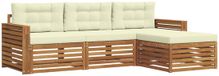 vidaXL - Acacia Houten Loungeset Bank 4-Zits Natuurlijk en Crème