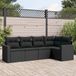 Maison Exclusive - Ensemble de jardin, composé de 5 pièces avec coussins, noir, en polyrotin