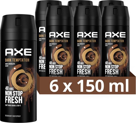 AXE Deodorant Bodyspray Dark Temptation - 6 x 150ML Voordeelverpakking