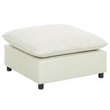 HOMCOM Voetenbank Polyester Multiplex Crèmewit 75x75x40 cm