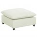 HOMCOM Pouf Polyester Contreplaqué Crèmewit 75x75x40 cm