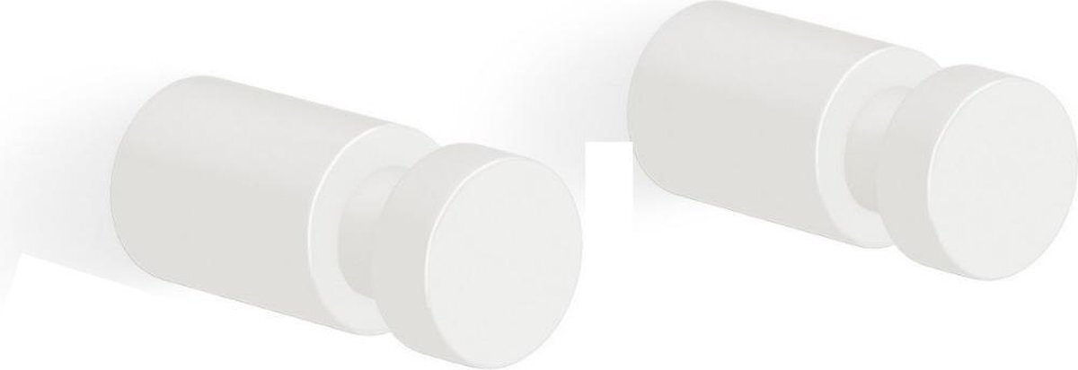ZACK handdoekhaak Aivo wit rvs - 1,6 cm - set van 2 - boren - 40152
