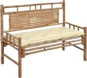 vidaXL Tuinbank met kussen 120 cm bamboe