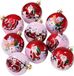 Decoris Kerstballen - 9x - rood gedecoreerd - kerst print - 6 cm - kunststof
