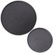 Set van 2 ronde dienbladen van aluminium, gesneden in zwart, 23 x 23 x 38 cm