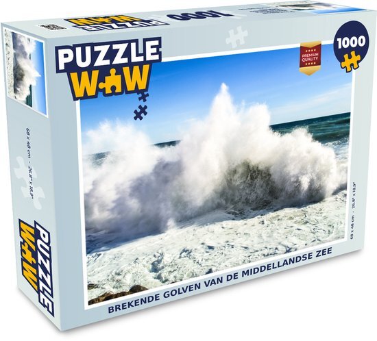 MuchoWow Puzzel Golven - Zee - Italië - Legpuzzel - Puzzel 1000 stukjes volwassenen - Sinterklaas cadeautjes - Sinterklaas voor grote kinderen