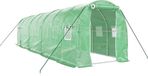 vidaXL Serre avec cadre en acier, vert, 16 m², 8x2x2 mètres