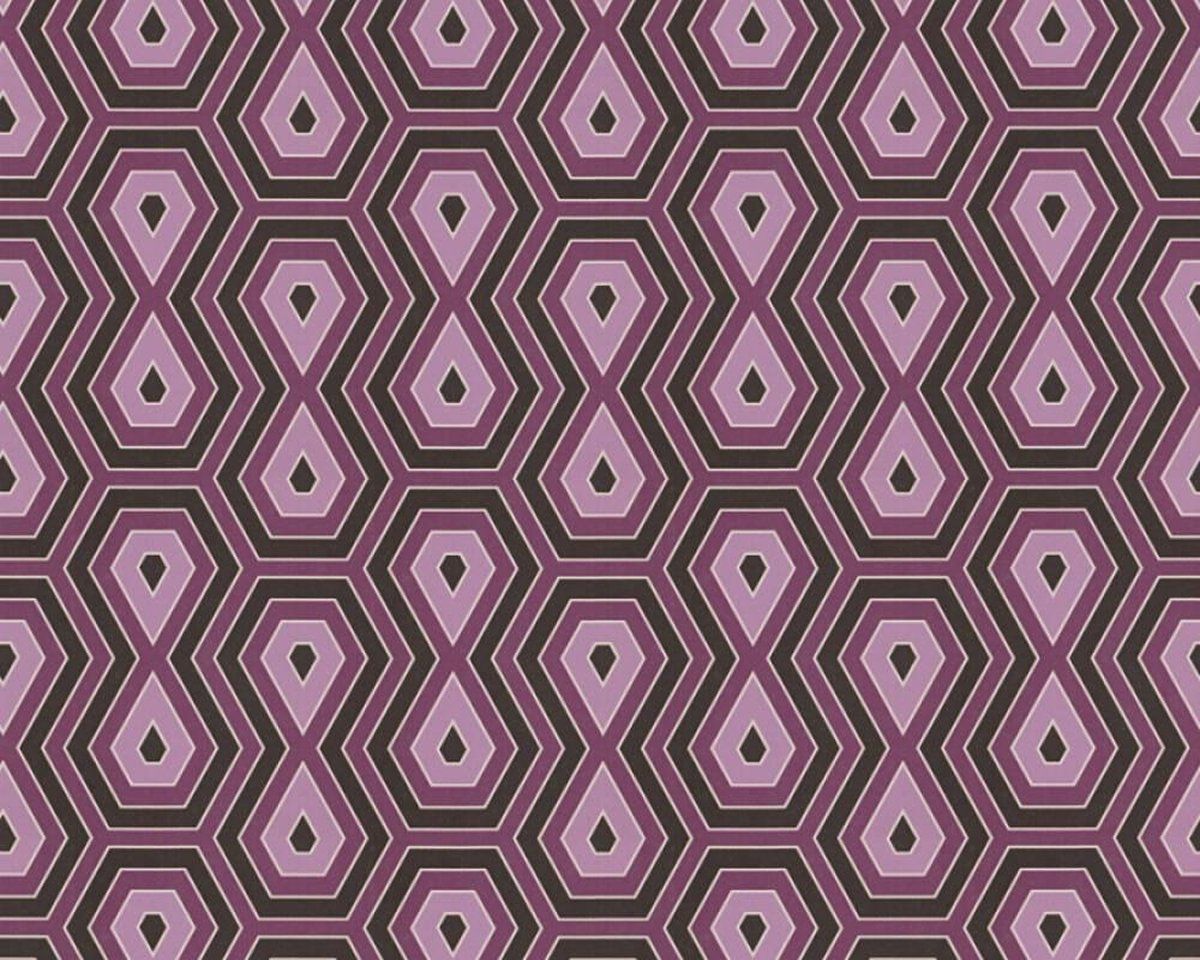 ARCHITECTS-PAPER GRAFISCH BEHANG - Lila Zwart - AS Creation Jungle Chic - 4051315463789