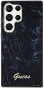 Guess Samsung Galaxy S23 Ultra Hoesje Back Cover Marmer Zwart