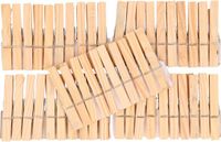 Merkloos Wasknijpers - 50 stuks - 7,5 cm - Hout - Bruin