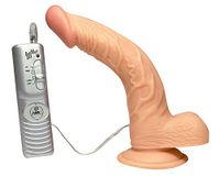 NMC – Kunststof Dildo met Vibratie met Lichte Kromming voor Realistisch Gevoel - 19 cm – beige