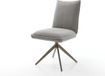 DELIFE Chaise de salle à manger Lelio-Flex cadre croisé large finition tissu doux titane avec structure gris pivotant à 360° fonction bascule noyau à ressorts ensachés
