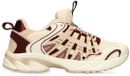 Manfield - Dames - Off white mesh sneakers met burgundy details - Maat 38