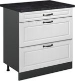 Vicco Keukenonderkast R-Line, Wit landelijk/Antraciet, 80 cm