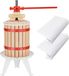 Wiltec presse à fruits 6 litres, presse à moût avec 3 toiles de pressoir assorties, pressoir à vin en bois, presse à pommes, presse à jus