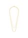 Lucardi Dames Gerecycled stalen goldplated dubbele ketting - Ketting - Staal - Goudkleurig - 55 cm